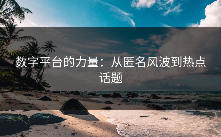 数字平台的力量：从匿名风波到热点话题
